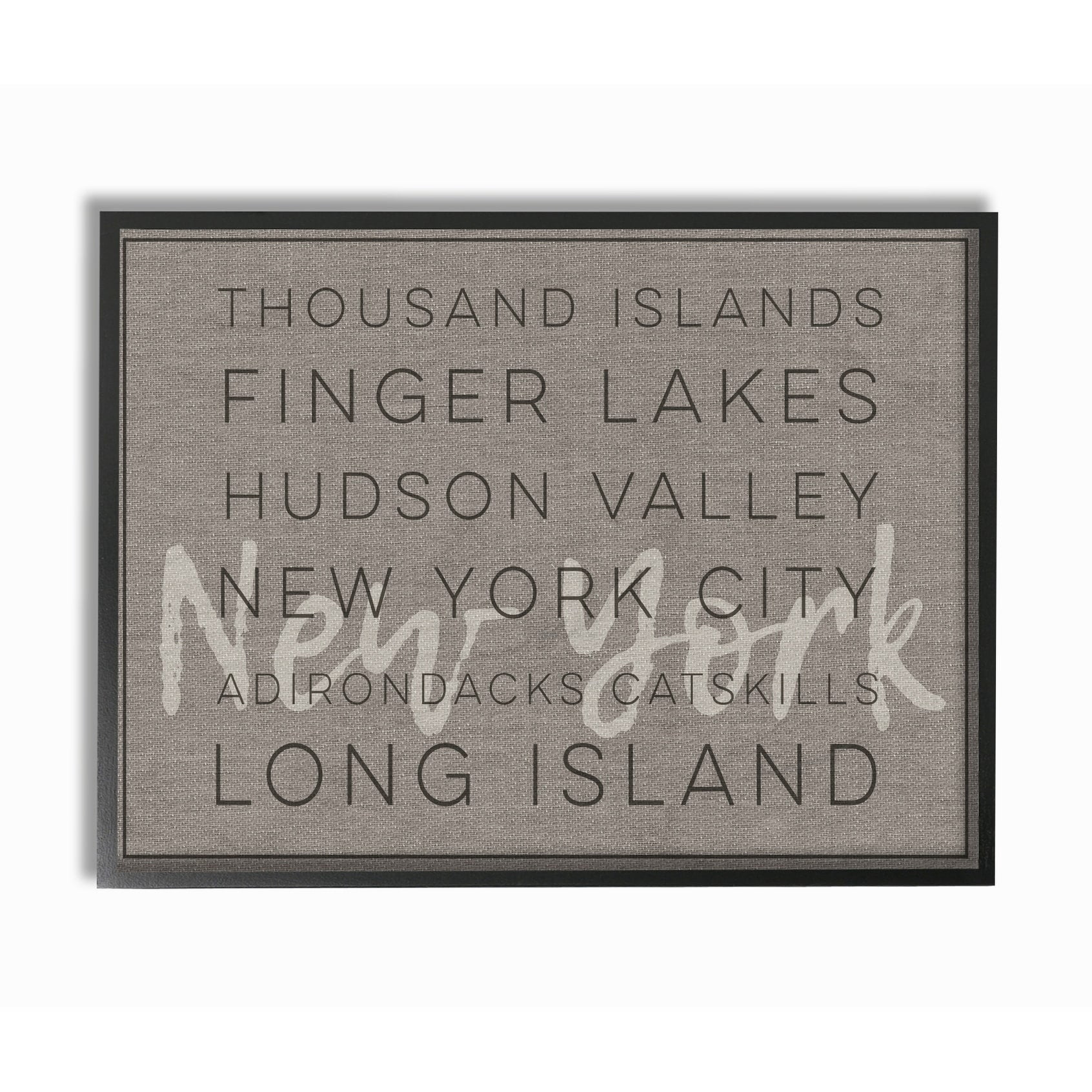 The Stupell Home Decor Collection New York Hudson Valley Long Island Typography Framed Giclee Texturized Art, 11 x 1.5 x 14