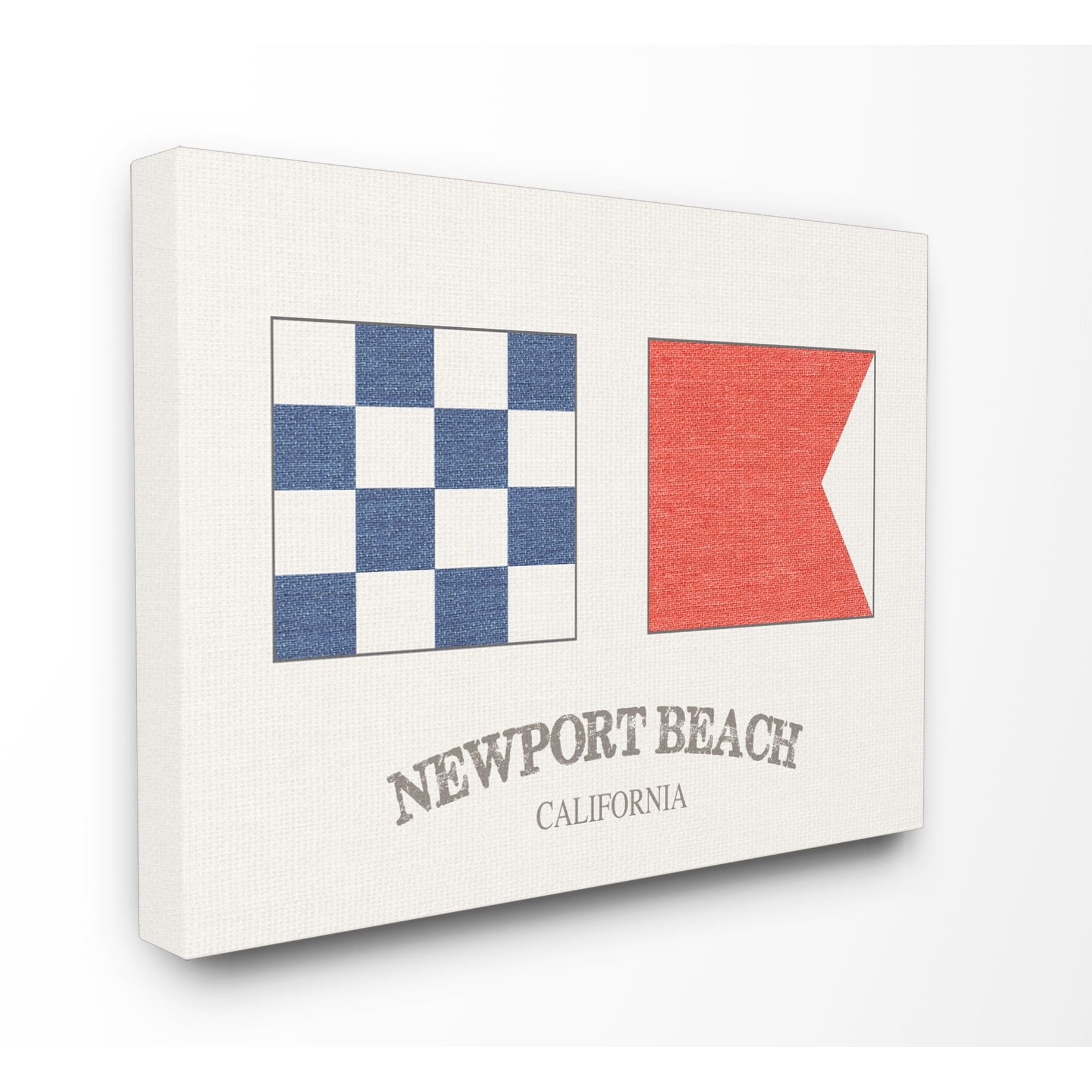 Stupell  Newport Beach Nautical Flags Stretched Canvas Wall Art 16 x 20
