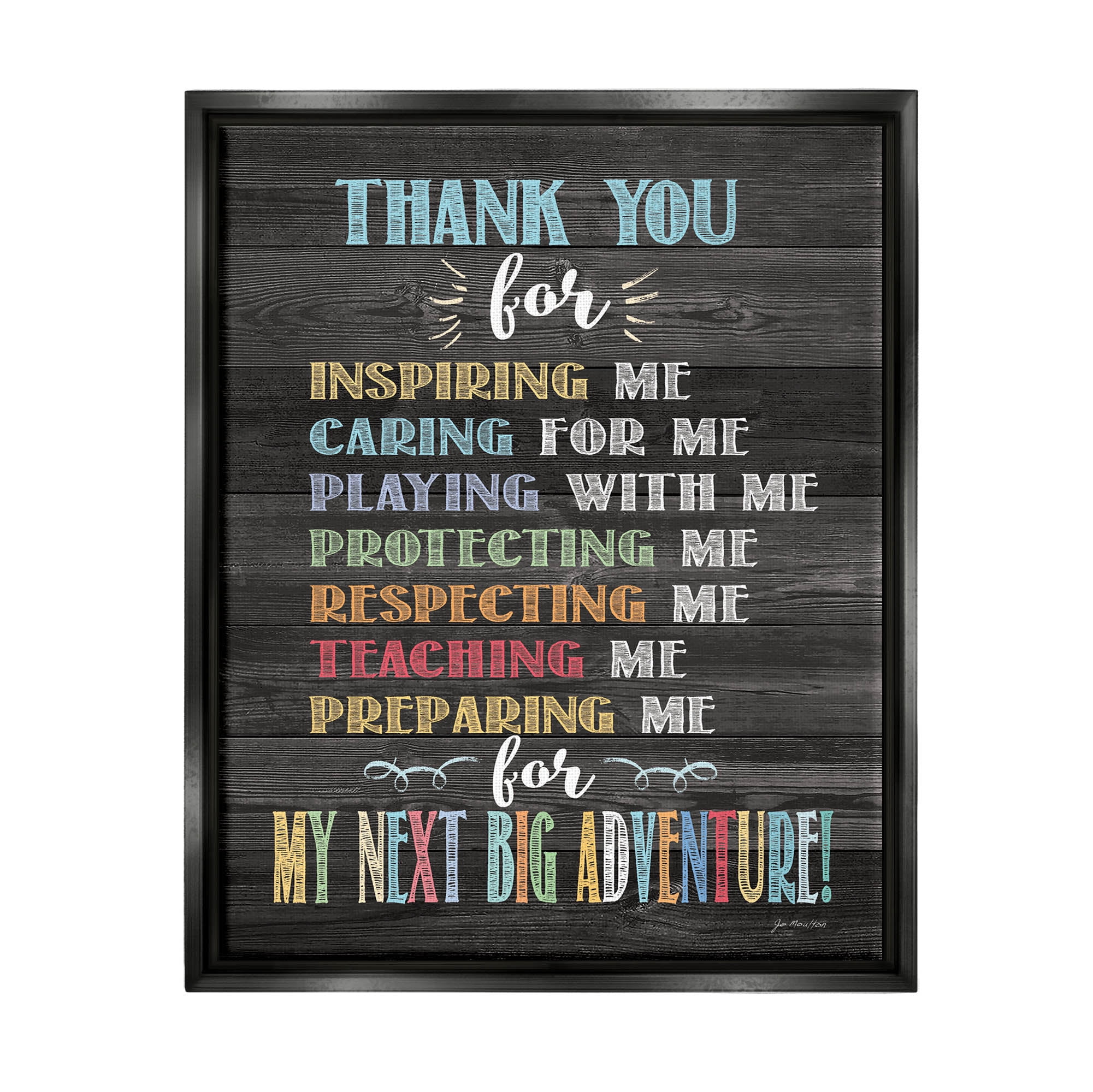 Stupell Next Big Adventure Teacher Appreciation Inspirational Painting Black Floater Framed Art Print Wall Art