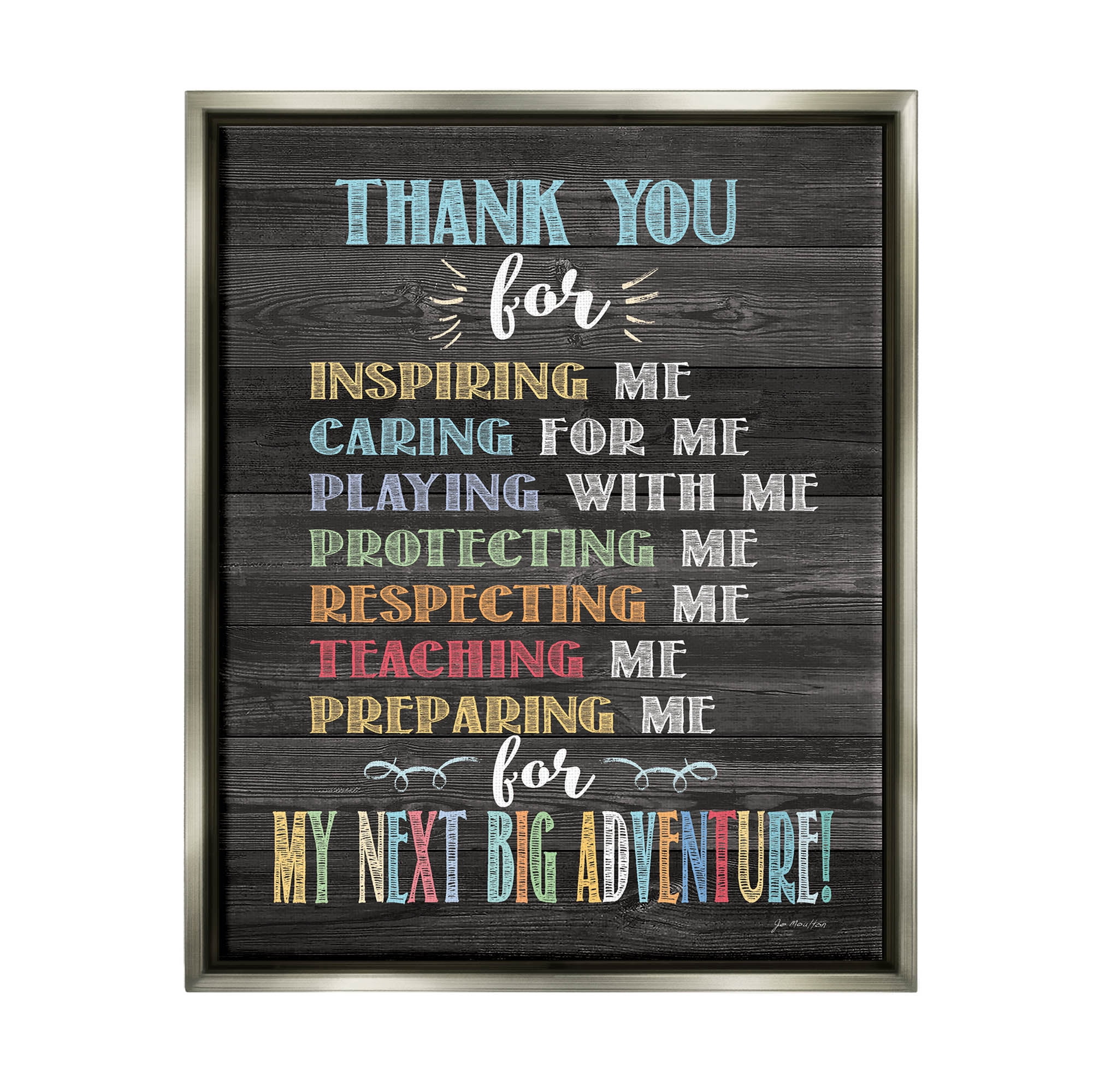 Stupell Next Big Adventure Teacher Appreciation Inspirational Painting Gray Floater Framed Art Print Wall Art