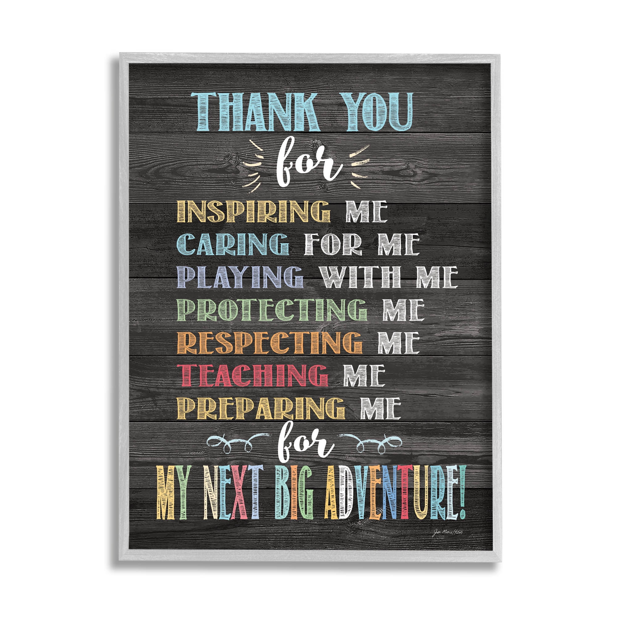 Stupell Next Big Adventure Teacher Appreciation Inspirational Painting Gray Framed Art Print Wall Art