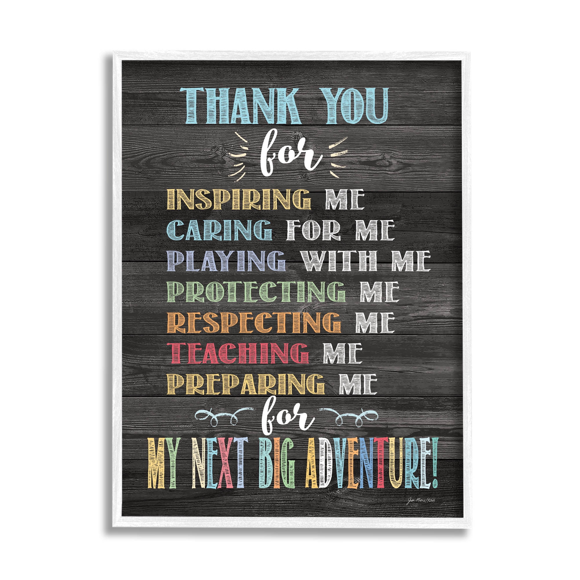 Stupell Next Big Adventure Teacher Appreciation Inspirational Painting White Framed Art Print Wall Art