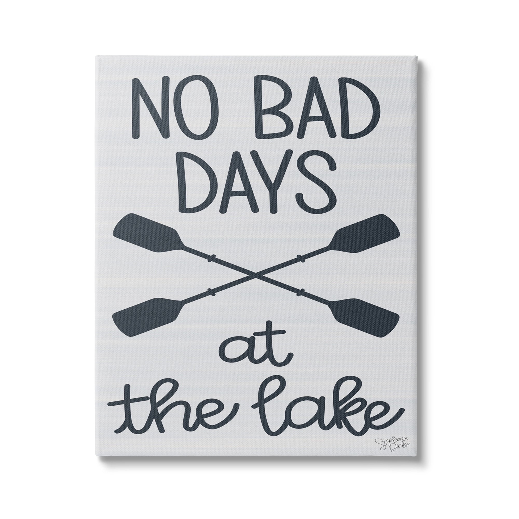 Stupell No Bad Lake Days Crossed Oars Landscape Painting Gallery Wrapped Canvas Print Wall Art