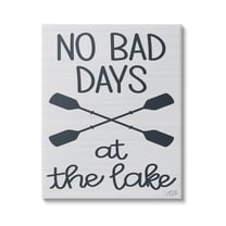 Stupell No Bad Lake Days Crossed Oars Landscape Painting Gallery Wrapped Canvas Print Wall Art