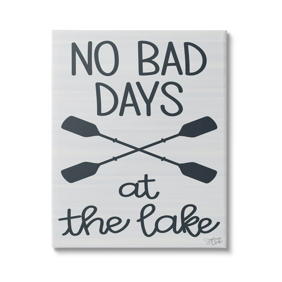 Stupell No Bad Lake Days Crossed Oars Landscape Painting Gallery Wrapped Canvas Print Wall Art