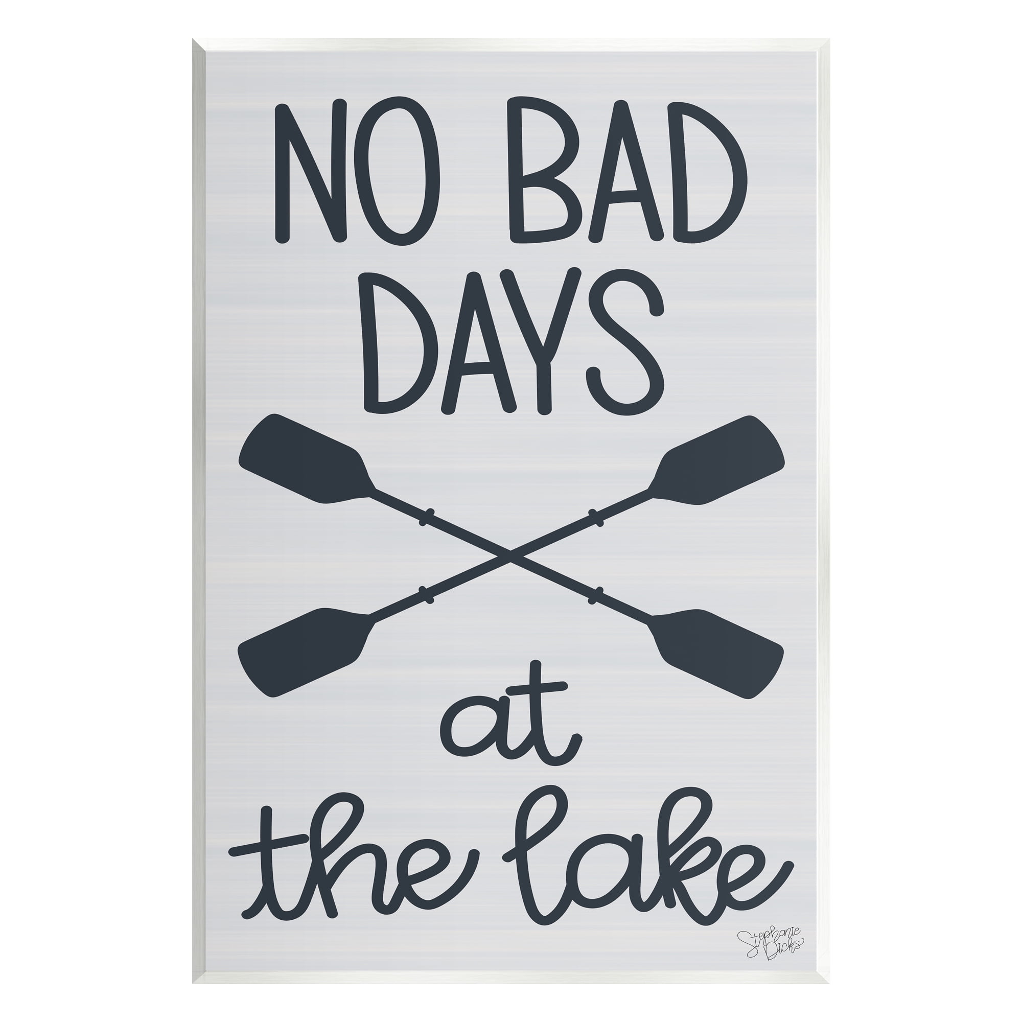 Stupell No Bad Lake Days Crossed Oars Landscape Painting Wall Plaque Unframed Art Print Wall Art