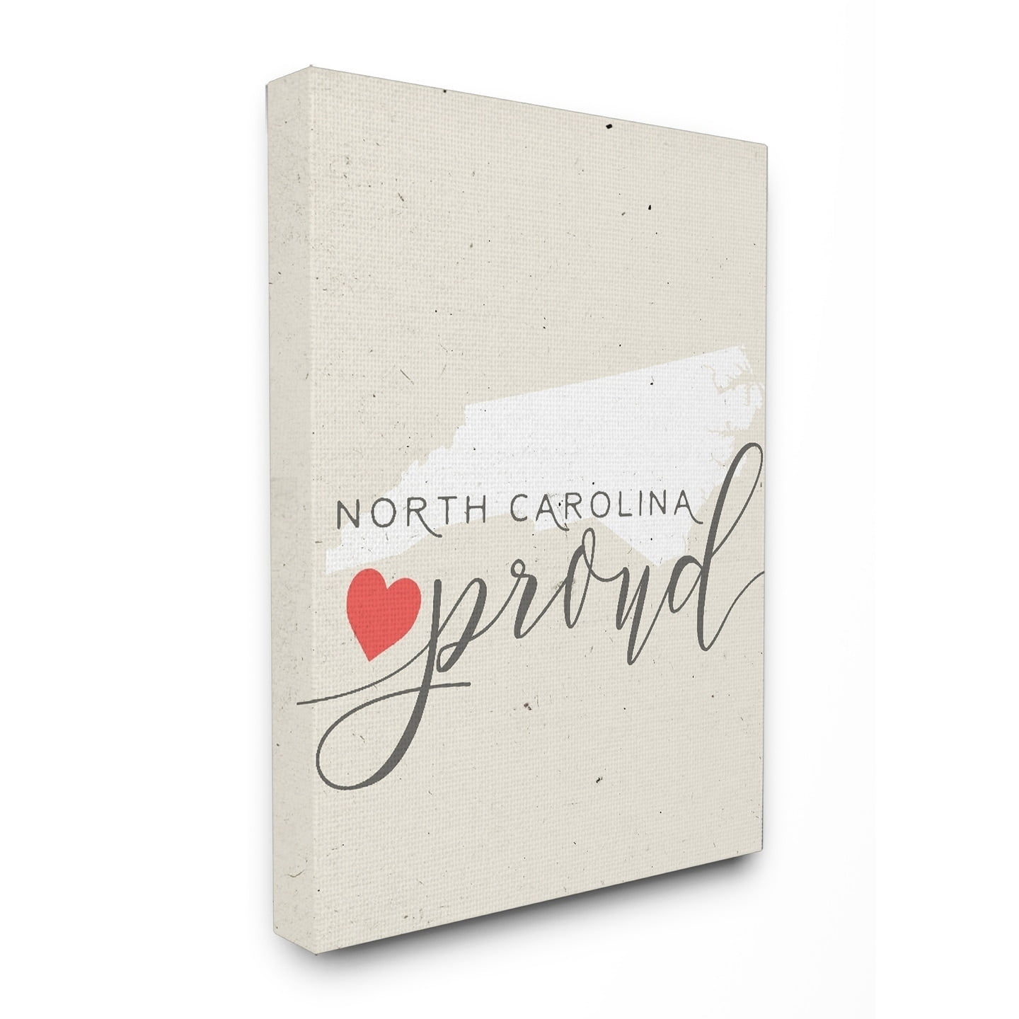 Stupell North Carolina Proud with Heart Stretched Canvas Wall Art 24 x 30