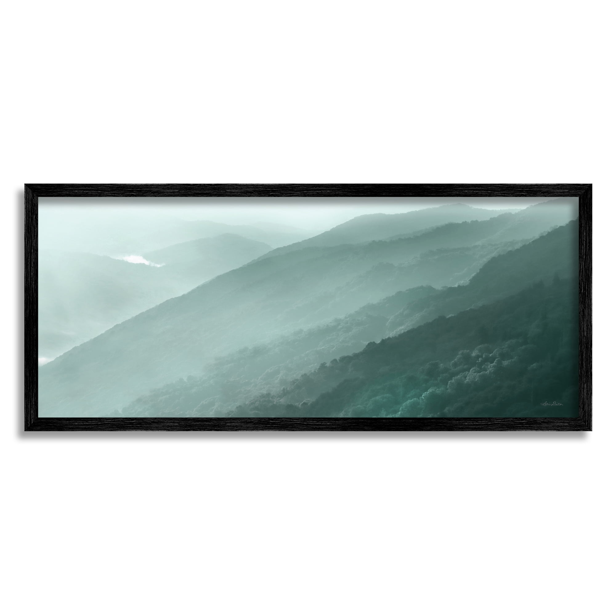 Stupell Obscure Aerial View Mountains Landscape Photography Black Framed Art Print Wall Art
