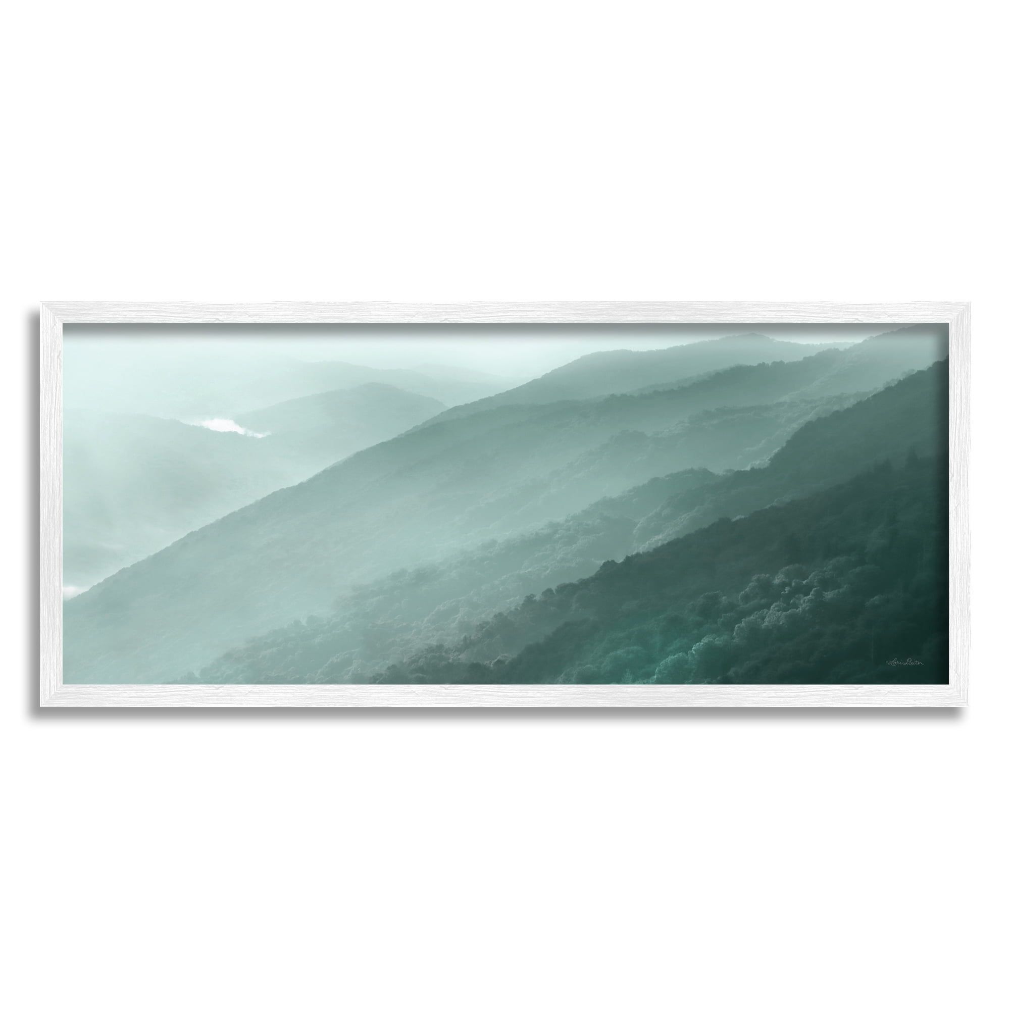 Stupell Obscure Aerial View Mountains Landscape Photography White Framed Art Print Wall Art