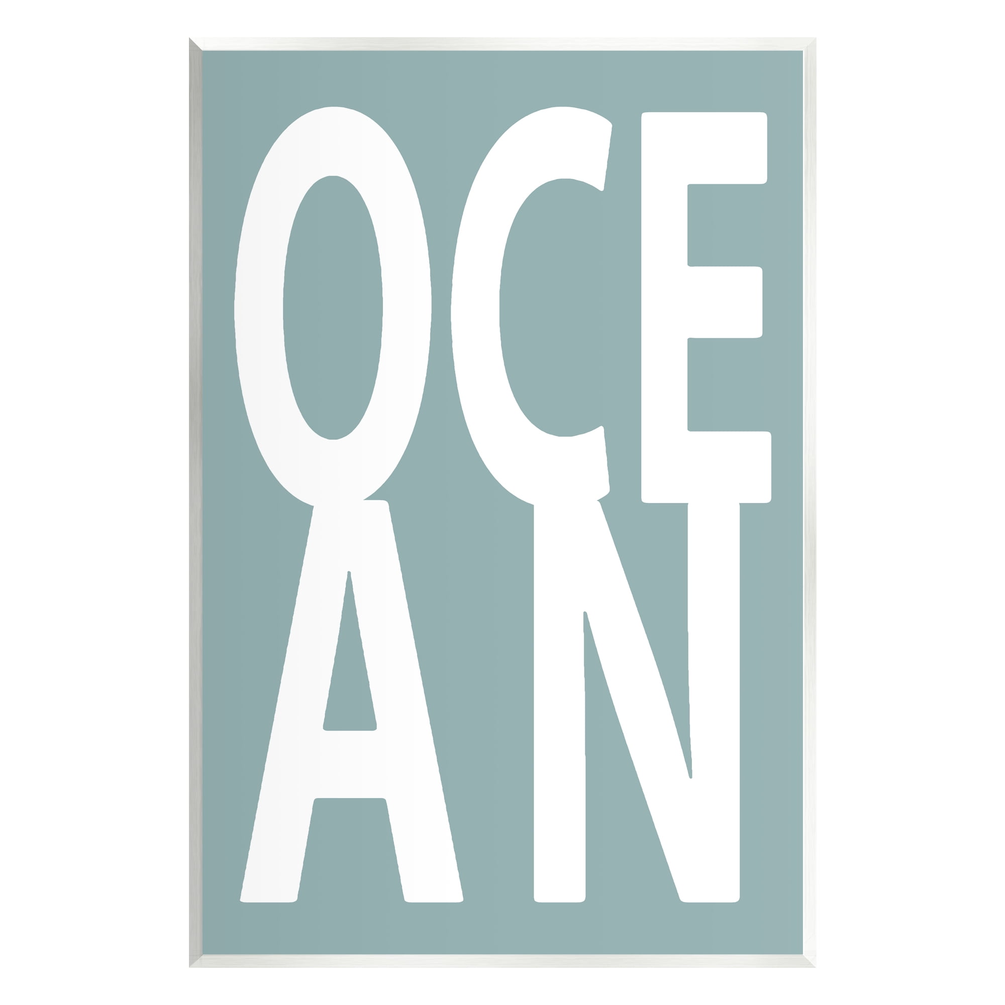 Stupell Ocean Beach Text Letters Phrase Landscape Painting Wall Plaque Unframed Art Print Wall Art