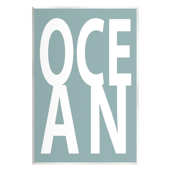 Stupell Ocean Beach Text Letters Phrase Landscape Painting Wall Plaque Unframed Art Print Wall Art