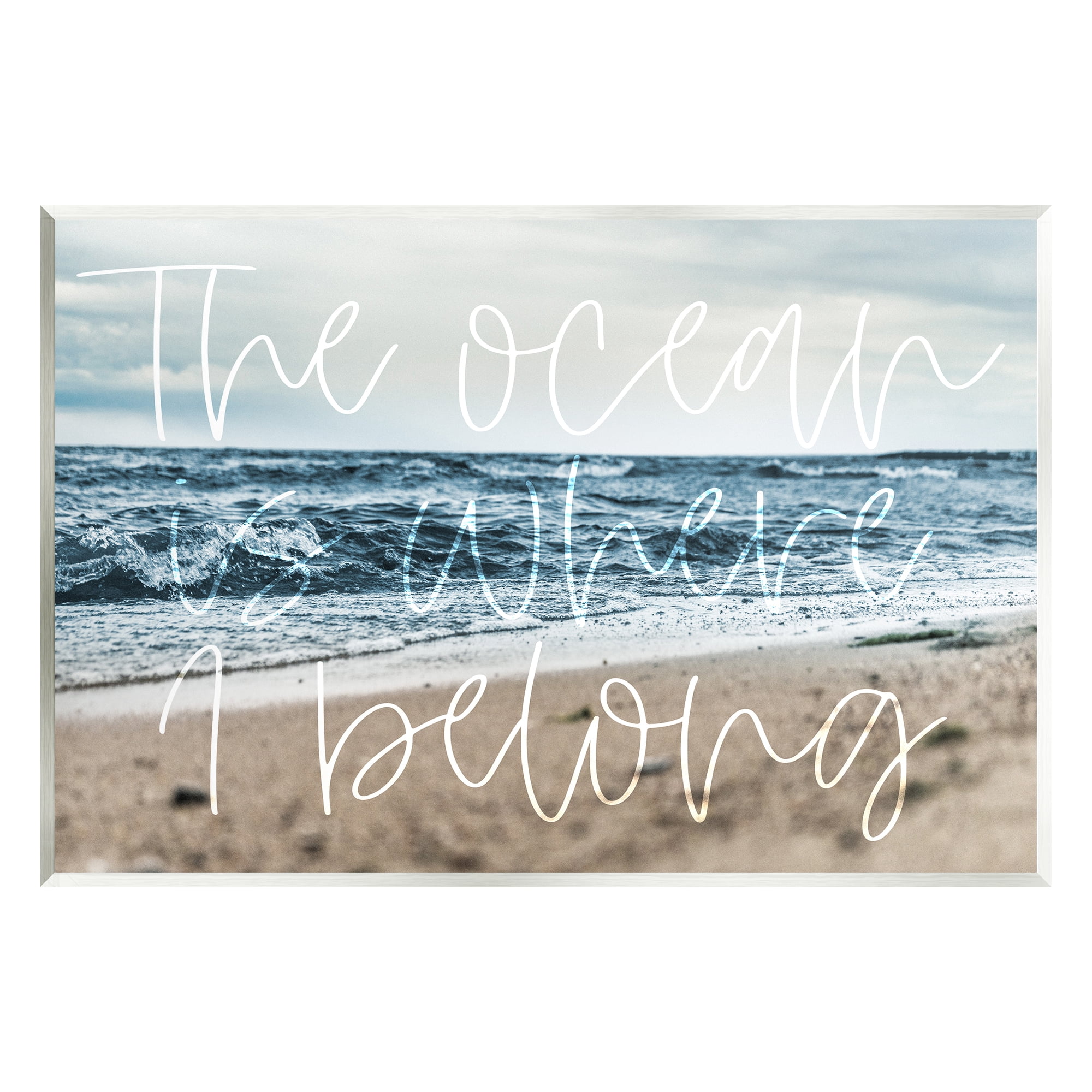 Stupell Ocean Is Where I Belong Beach Waves Landscape Painting Wall Plaque Unframed Art Print Wall Art
