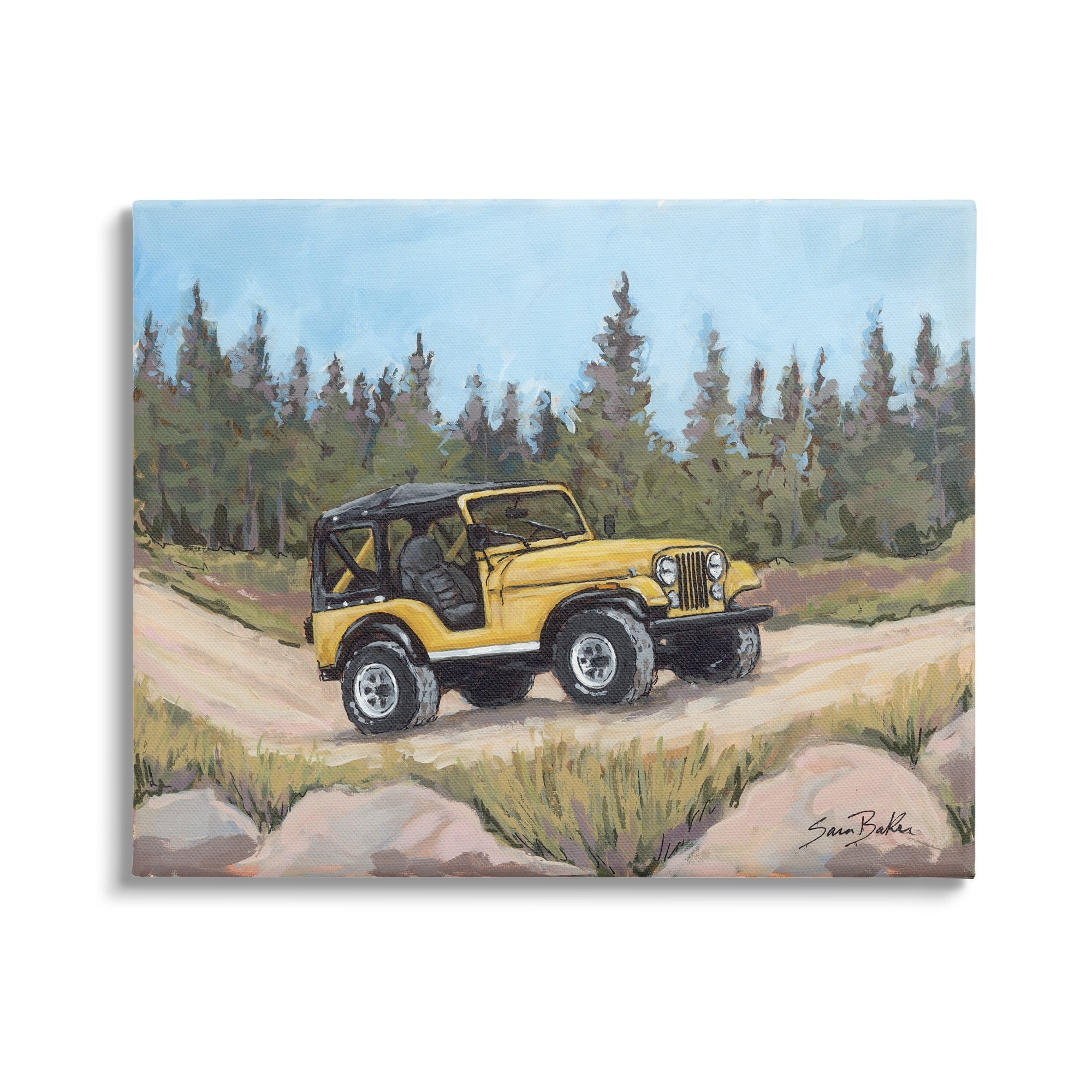 Stupell Off Road Adventure Yellow Truck Transportation Painting Gallery Wrapped Canvas Print Wall Art