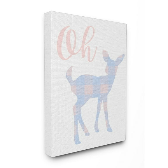 Stupell Oh Deer Plaid Cutout Canvas Wall Art 16 x 20