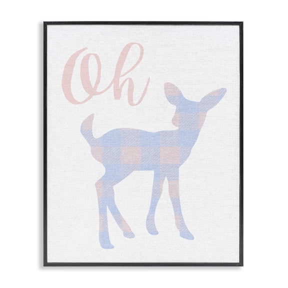 Stupell Industries Farmhouse Oh Deer Plaid Cutout Black Framed Giclee Art, 11 x 14, by Lil' Rue