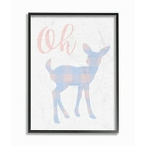 Stupell Oh Deer Plaid Cutout Framed Giclee Art 11 x 14