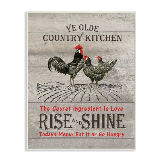 Stupell Old Country Kitchen Rise & Shine Wall Plaque Art