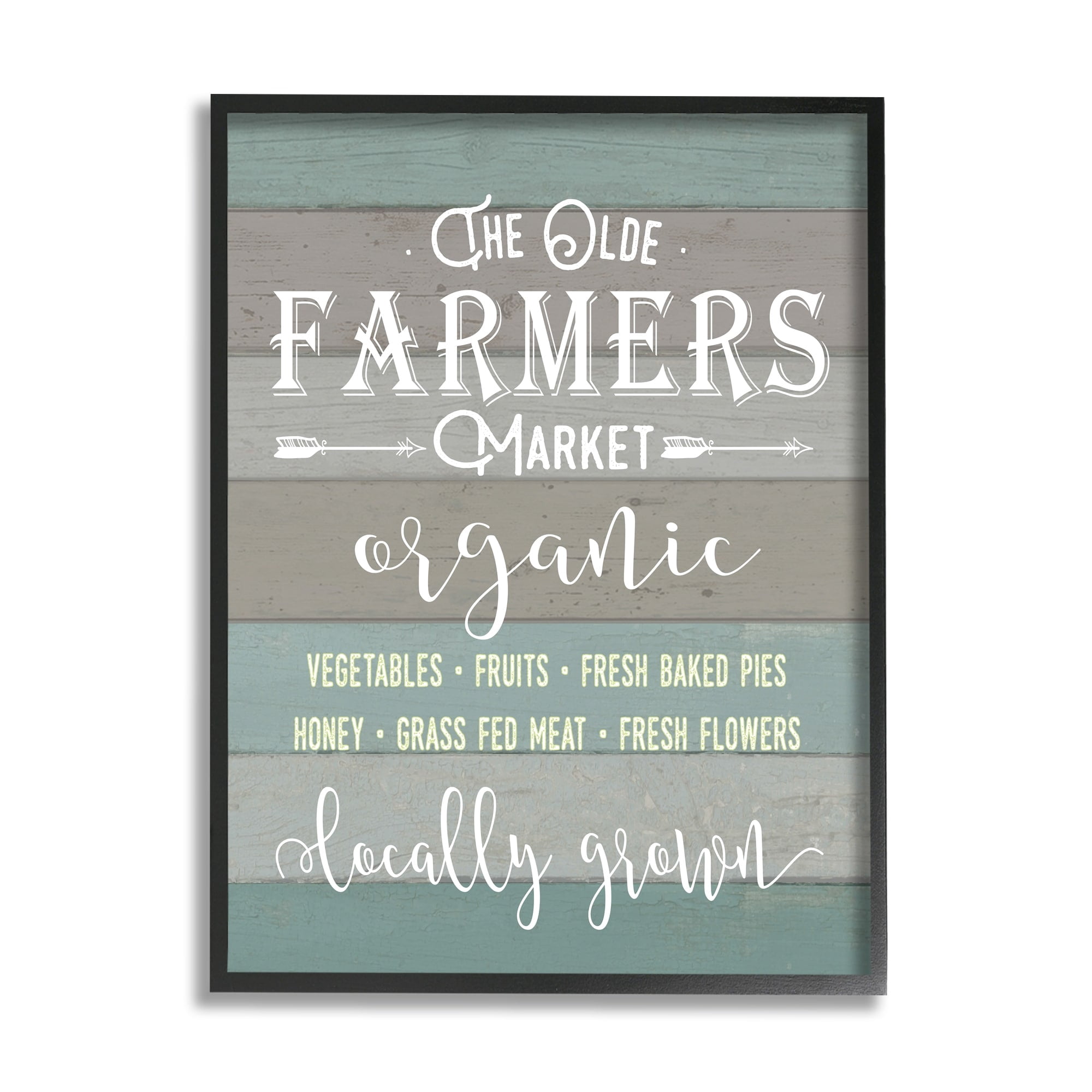 Stupell Olde Farmers Market Framed Giclee Wall Art 16 x 20 Black