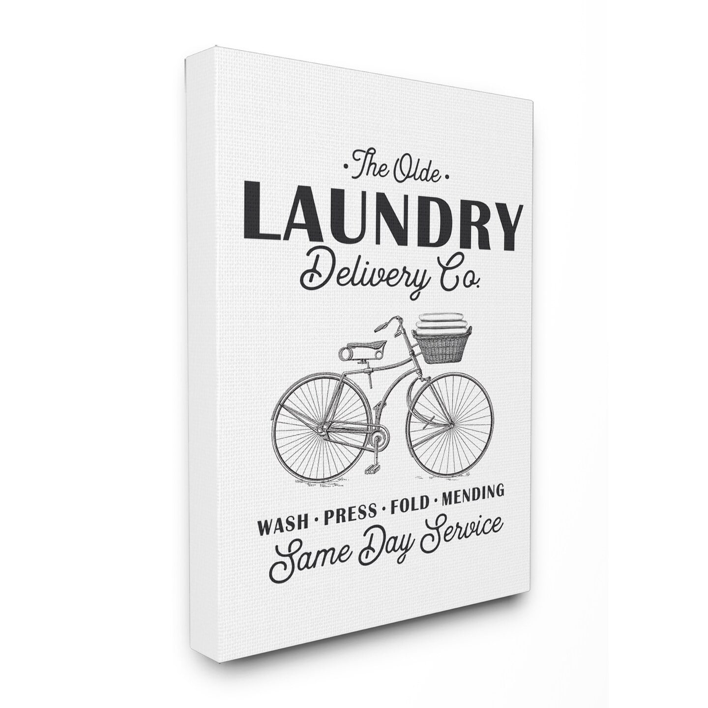 Stupell Olde Laundry Delivery Vintage Bike Stretched Canvas Wall Art 30 x 40