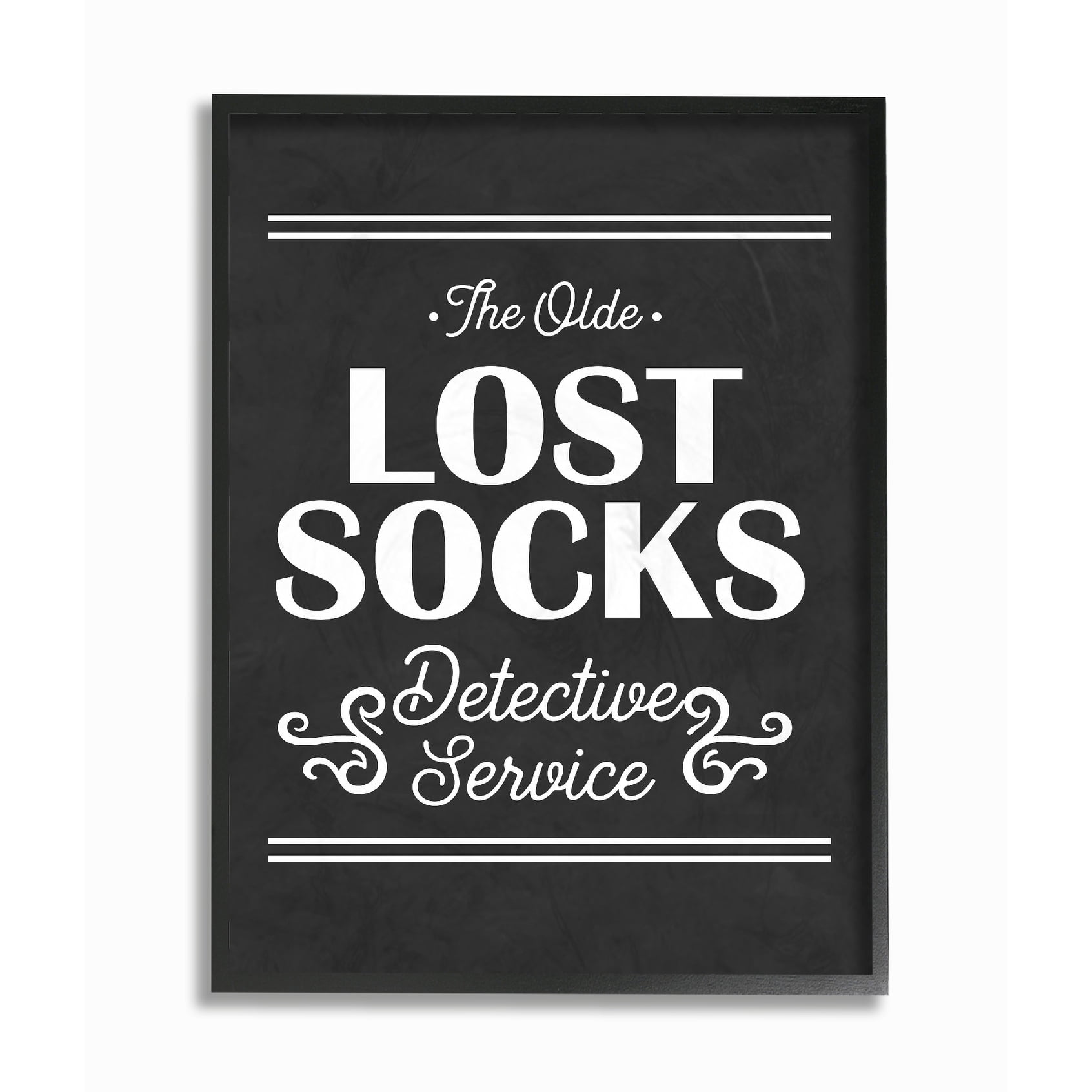 Stupell Olde Lost Socks Detective Service Framed Giclee Texture Art 11 x 14