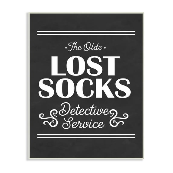 Stupell Olde Lost Socks Detective Service Wall Plaque Art 10 x 15