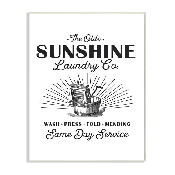 Stupell Olde Sunshine Laundry Vintage Sign Wall Plaque Art 13 x 19