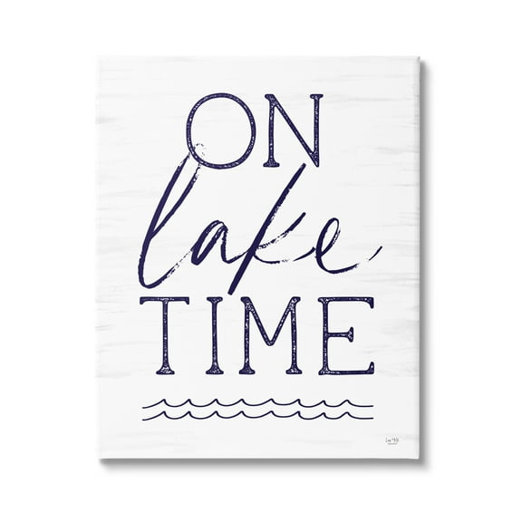 Stupell On Lake Time Water Waves Landscape Painting Gallery Wrapped Canvas Print Wall Art