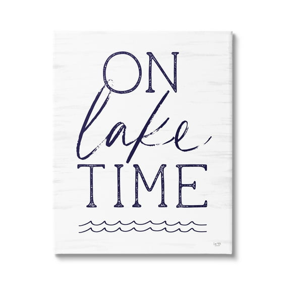 Stupell On Lake Time Water Waves Landscape Painting Gallery Wrapped Canvas Print Wall Art