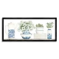 Stupell Ornate Teapot Botanical Bouquets Botanical & Floral Painting Black Framed Art Print Wall Art