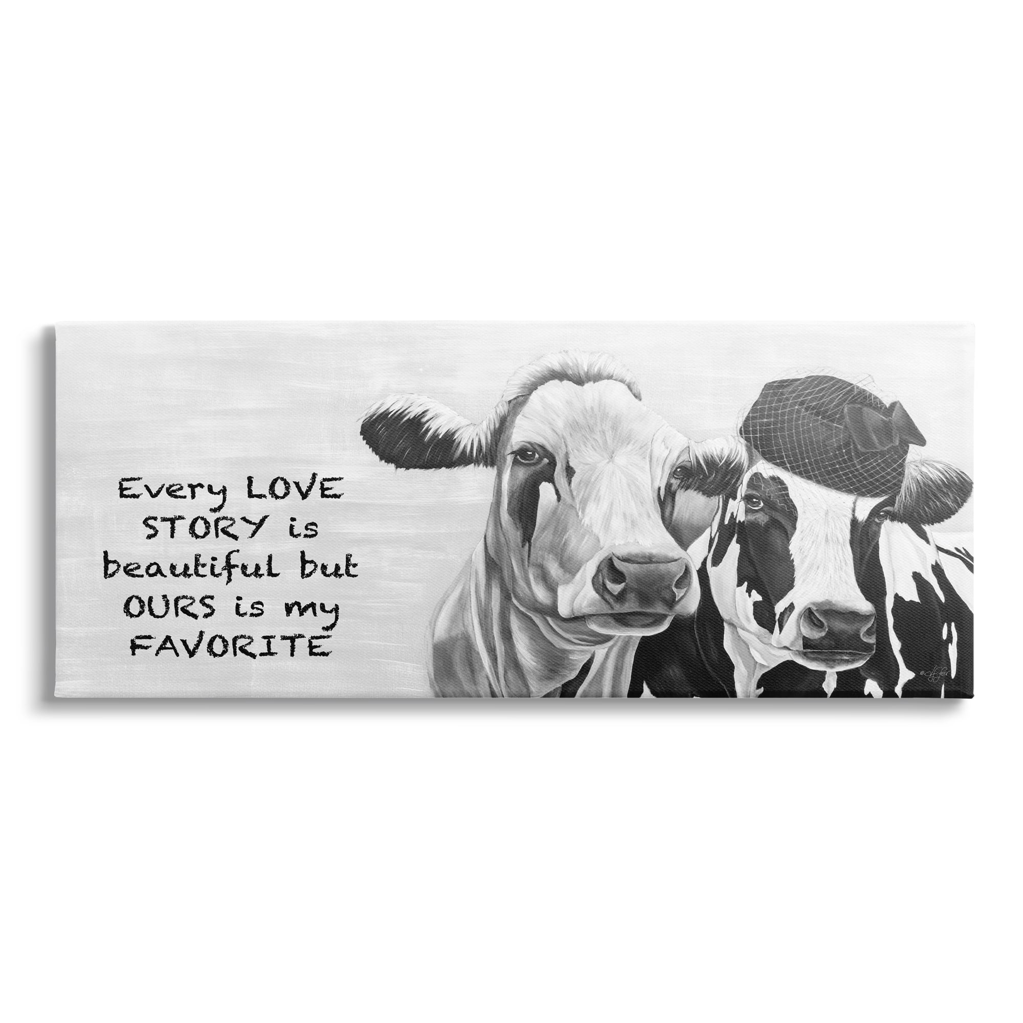 Stupell Our Love Story Is My Favorite Cows Animals & Insects Painting Gallery Wrapped Canvas Print Wall Art