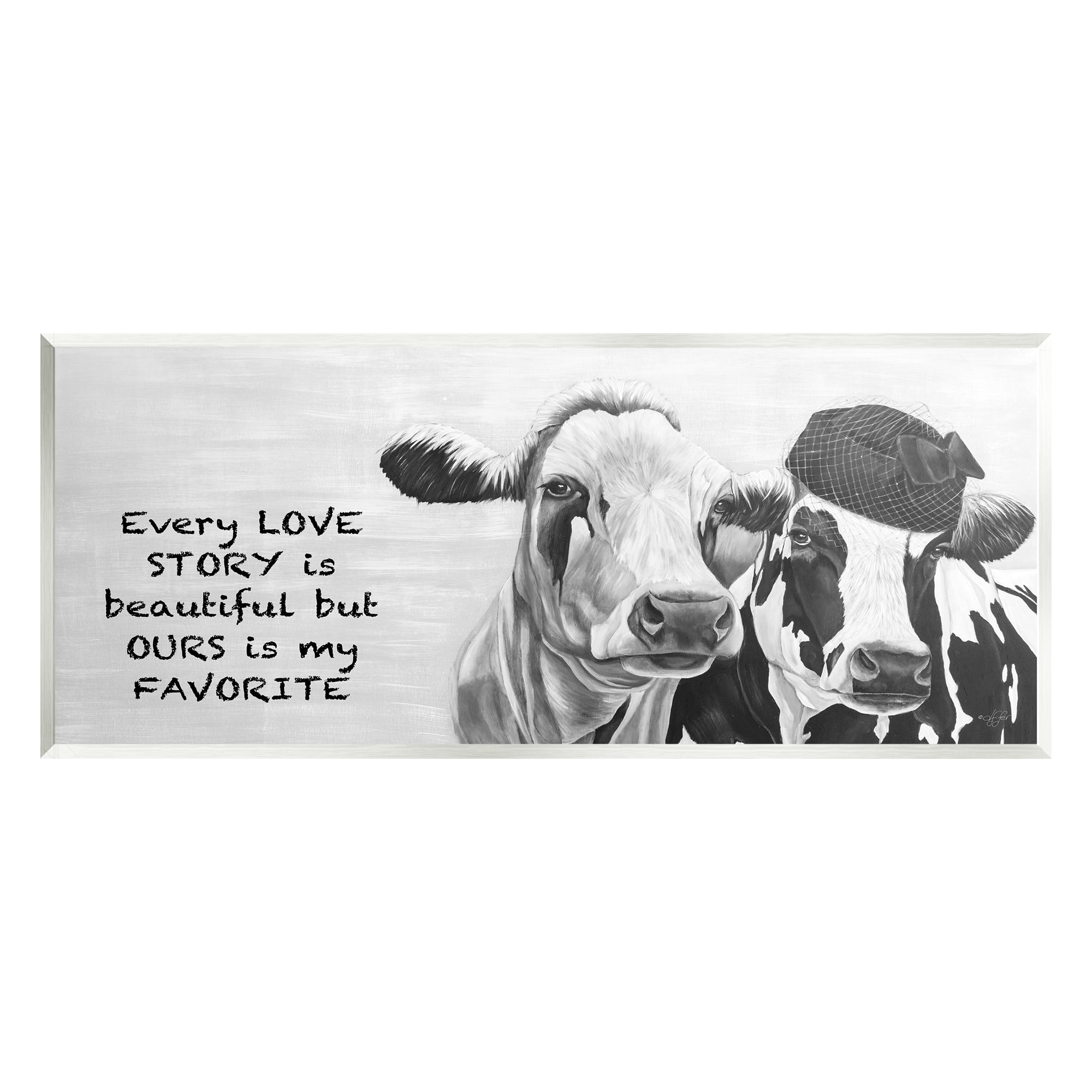 Stupell Our Love Story Is My Favorite Cows Animals & Insects Painting Wall Plaque Unframed Art Print Wall Art