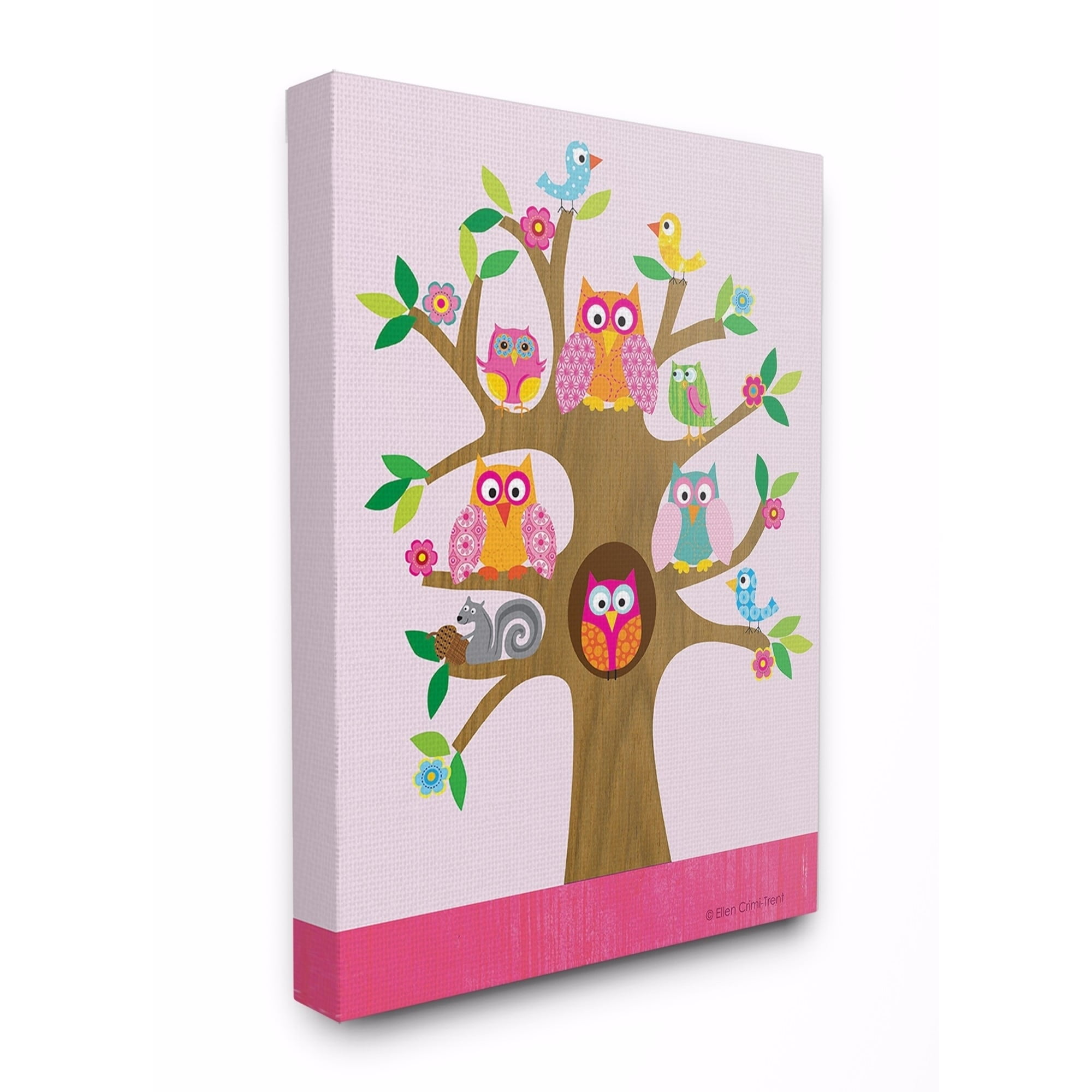 Stupell  Owls, Birds, And Squirrel In A Tree Wall Art 30x40