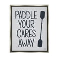 thumbnail image 1 of Stupell Paddle Your Cares Away Boating Phrase Landscape Painting Gray Floater Framed Art Print Wall Art, 1 of 6