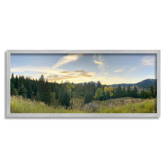Stupell Panoramic Montana Nature Landscape Landscape Photography Gray Framed Art Print Wall Art