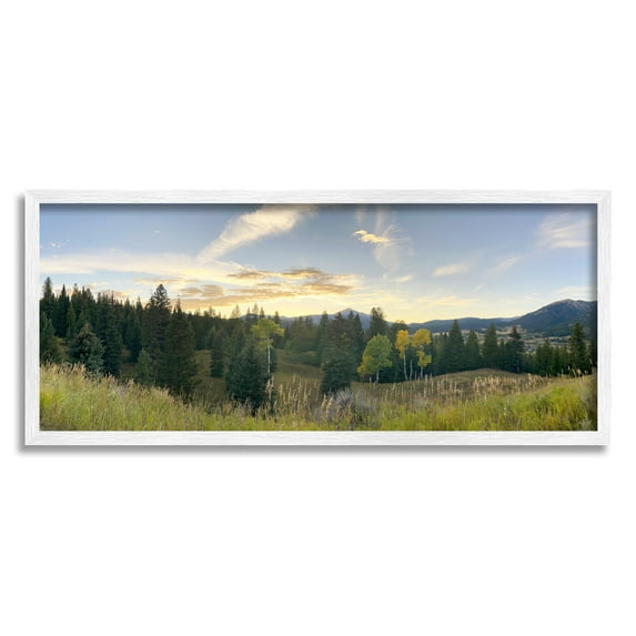 Stupell Panoramic Montana Nature Landscape Landscape Photography White Framed Art Print Wall Art