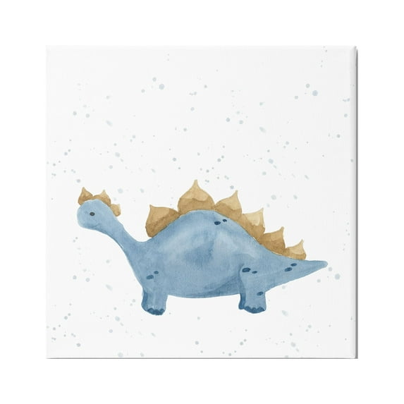 Stupell Pastel Blue Stegosaurus Dinosaur Animals & Insects Painting Gallery Wrapped Canvas Print Wall Art