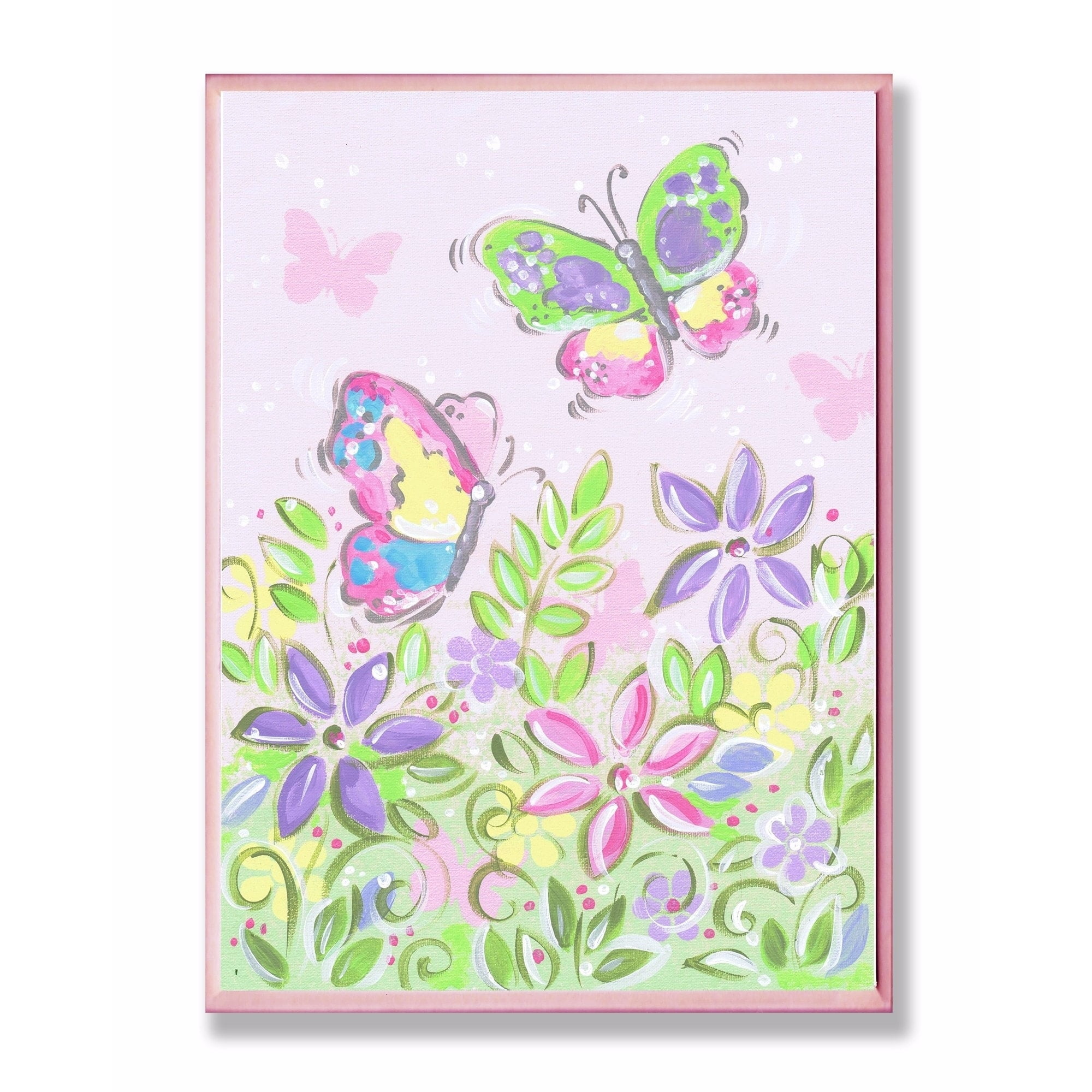 Stupell Pastel Butterflies and Flowers Wall Art