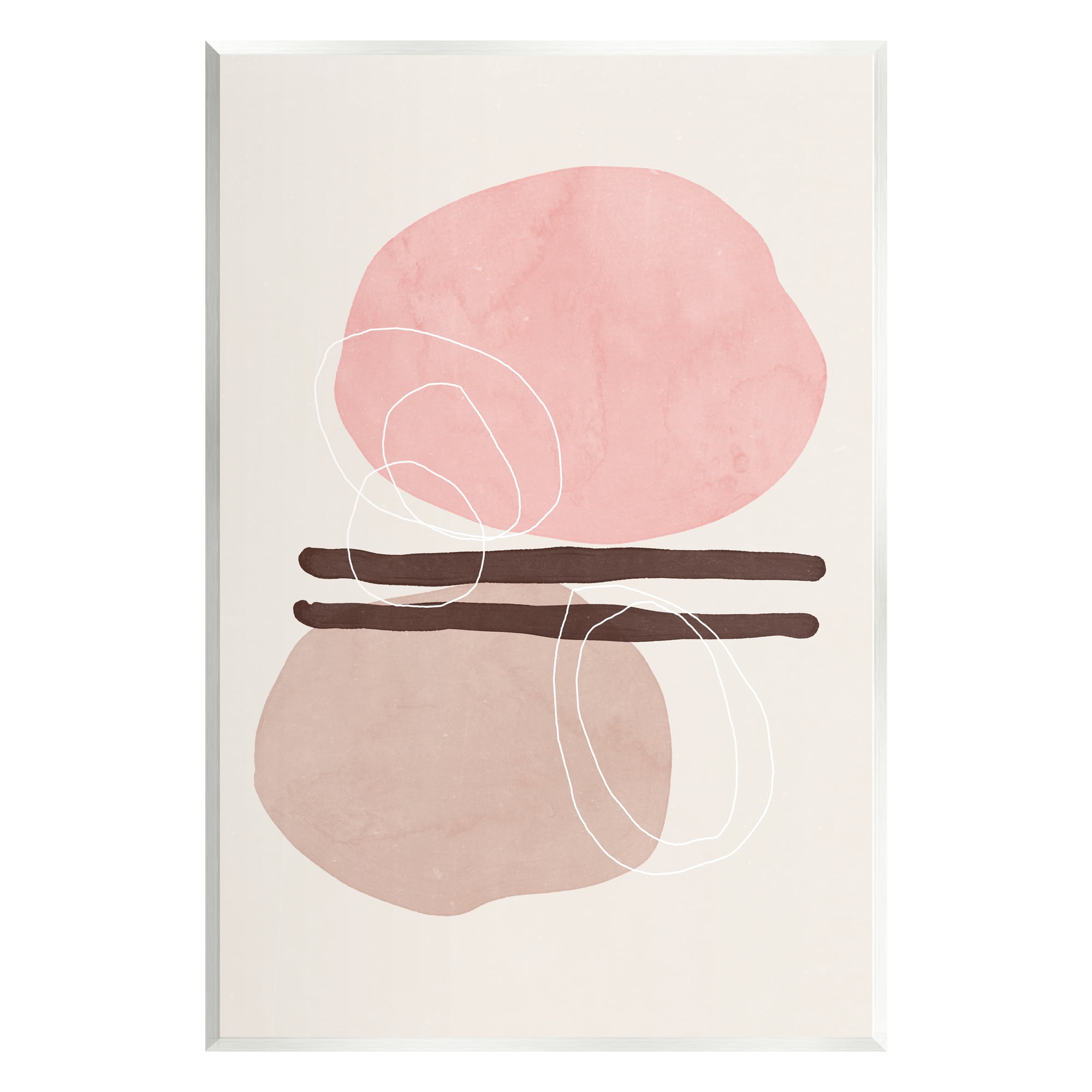 Stupell Pastel Pink Geometric Shapes Abstract Painting Wall Plaque Unframed Art Print Wall Art