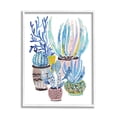 thumbnail image 1 of Stupell Patterned Blue Cactus Plants Botanical & Floral Painting White Framed Art Print Wall Art, 1 of 7