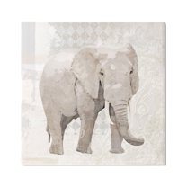 Stupell Patterned Elephant Vintage Collage Animals & Insects Painting Gallery Wrapped Canvas Print Wall Art
