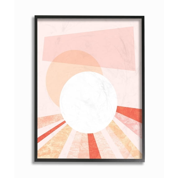 Stupell Peach Mod Stone Texture Geometric Suns Setting Framed Art, 11 x 14, Design By Artist Daphne Polselli - Multi-Color 16 x 20