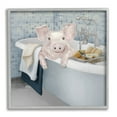 thumbnail image 1 of Stupell Pig Bathing Bathroom Tub Animal Animals & Insects Painting Gray Framed Art Print Wall Art, 1 of 7