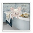 thumbnail image 1 of Stupell Pig Bathing Bathroom Tub Animal Animals & Insects Painting White Framed Art Print Wall Art, 1 of 8