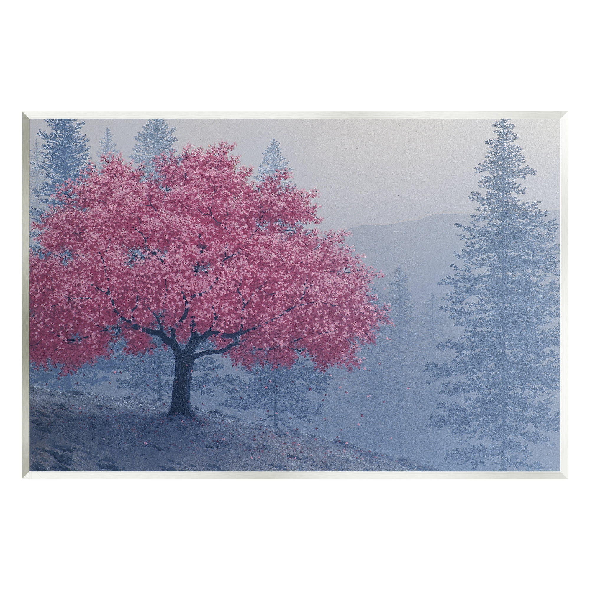 Stupell Pink Cherry Blossom Nature Landscape Landscape Photography Wall Plaque Unframed Art Print Wall Art