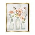 thumbnail image 1 of Stupell Pink Flowers Fluttering Butterfly Botanical & Floral Painting Gold Floater Framed Art Print Wall Art, 1 of 6
