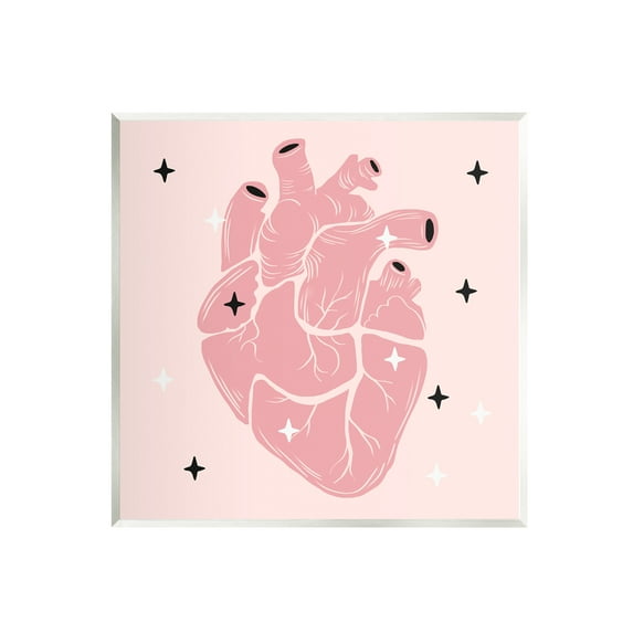 Stupell Pink Goth Anatomical Heart Beauty & Fashion Painting Wall Plaque Unframed Art Print Wall Art