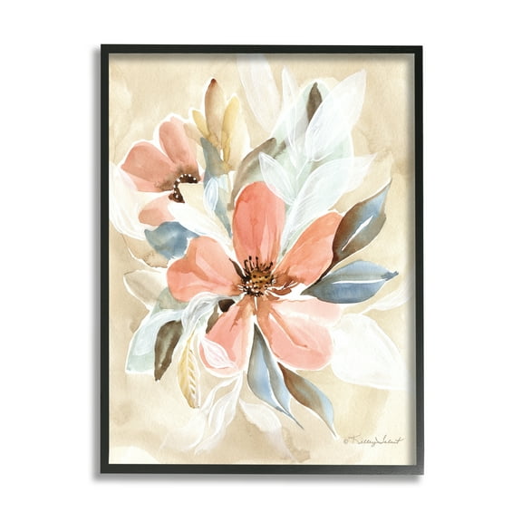 Stupell Pink Lily Floral Bunches Botanical & Floral Painting Black Framed Art Print Wall Art