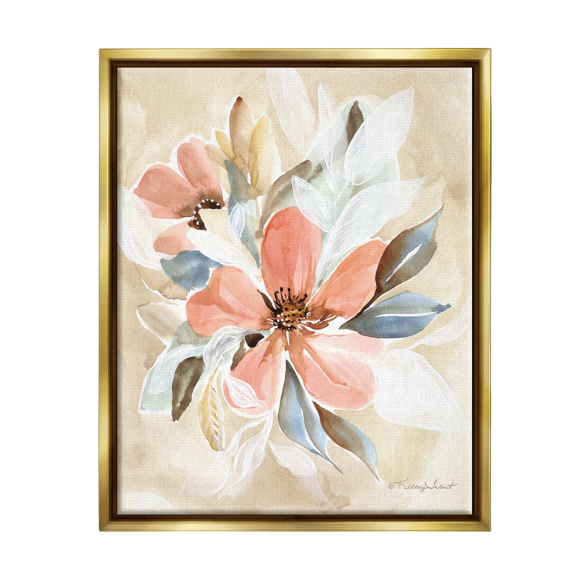 Stupell Pink Lily Floral Bunches Botanical & Floral Painting Gold Floater Framed Art Print Wall Art