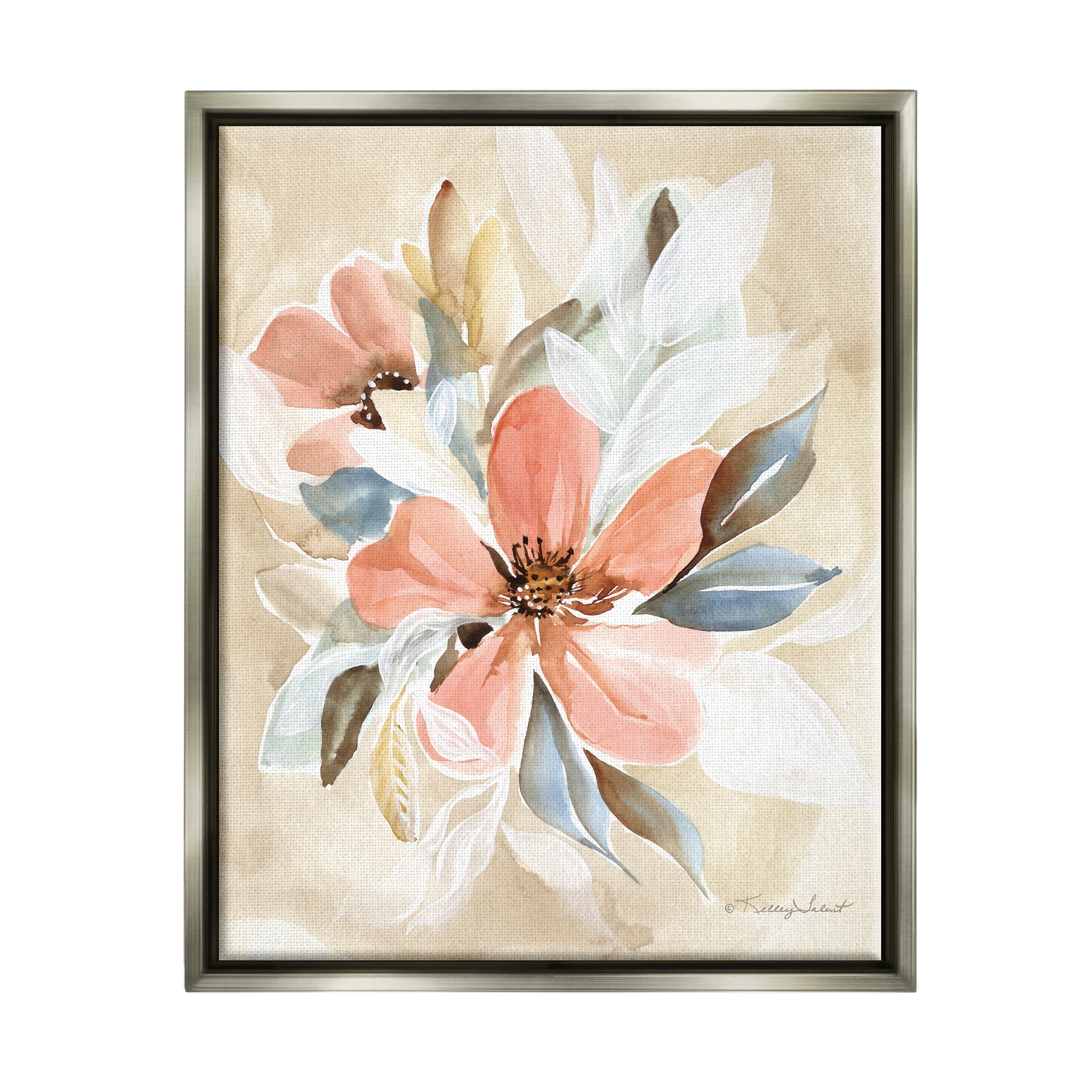 Stupell Pink Lily Floral Bunches Botanical & Floral Painting Gray Floater Framed Art Print Wall Art