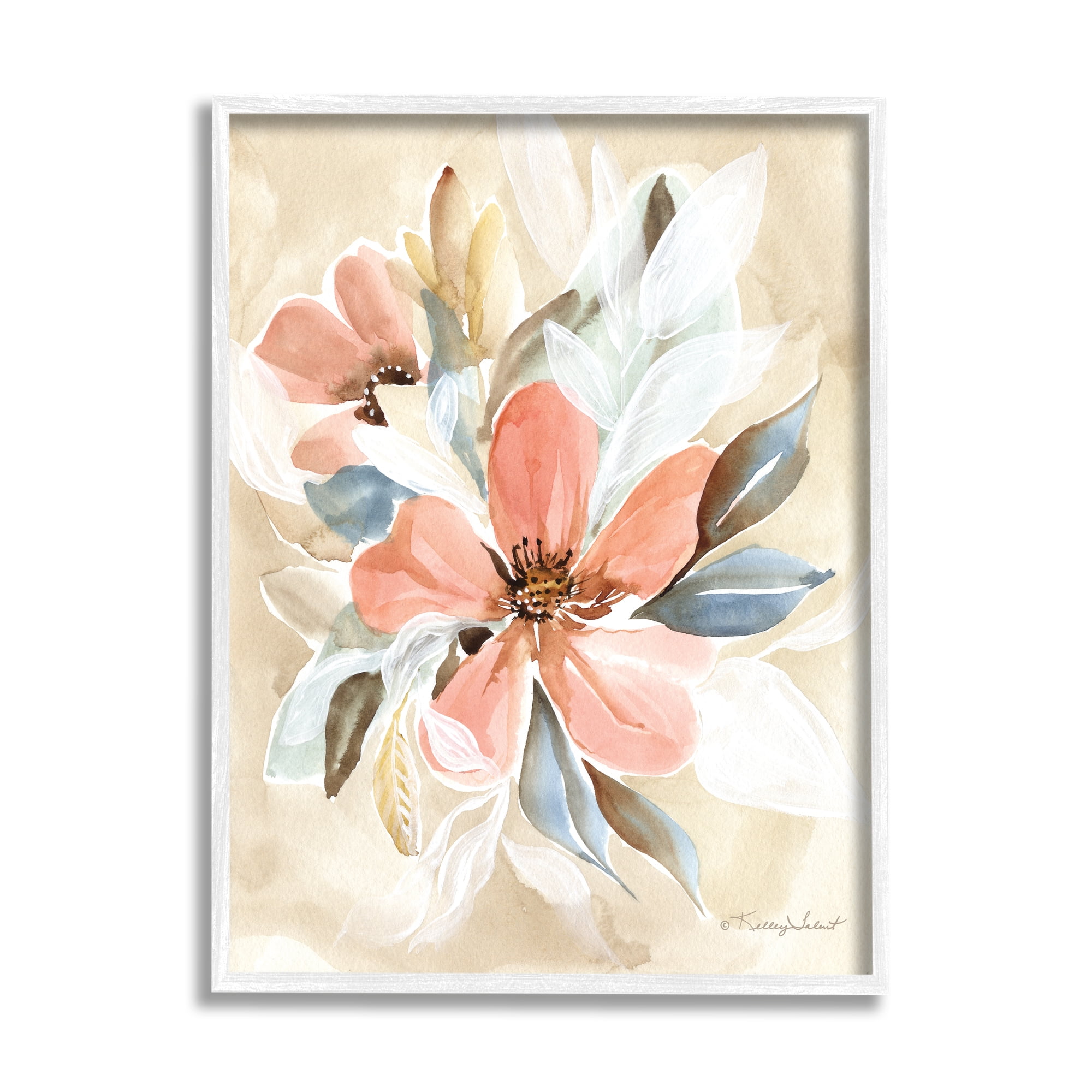 Stupell Pink Lily Floral Bunches Botanical & Floral Painting White Framed Art Print Wall Art
